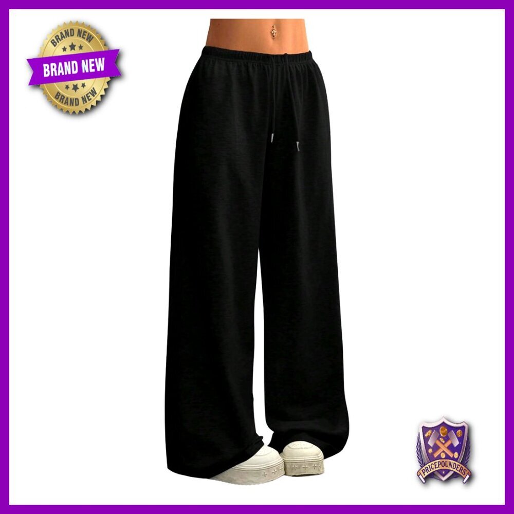 Baggy Sweatpants Drawstring Waist Wide Leg Loose Fit Casual Active Pants